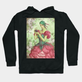 Rose Seelie Faerie Fairy Art Floral Flower Woman Olde Fae Game Art Hoodie